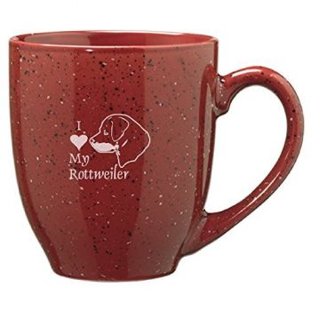 16 oz Ceramic Coffee Mug with Handle  - I Love My Rottweiler