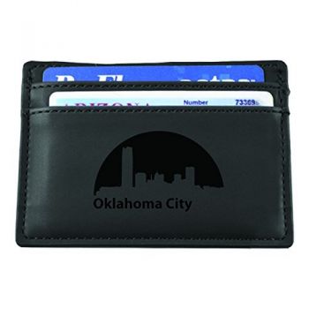Slim Wallet with Money Clip - Oklahoma City Skyline