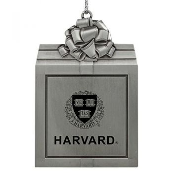 Pewter Gift Box Ornament - Harvard Crimson