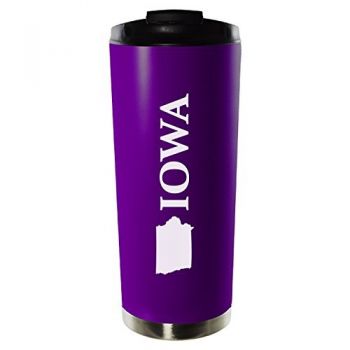 16 oz Vacuum Insulated Tumbler with Lid - Iowa State Outline - Iowa State Outline