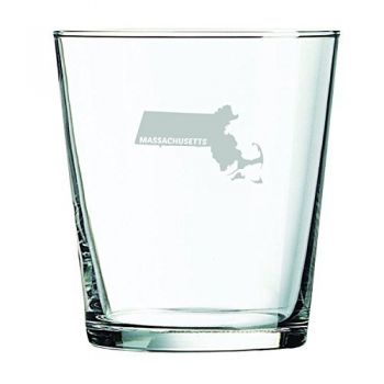 13 oz Cocktail Glass - Massachusetts State Outline - Massachusetts State Outline