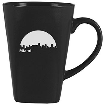 14 oz Square Ceramic Coffee Mug - Miami City Skyline