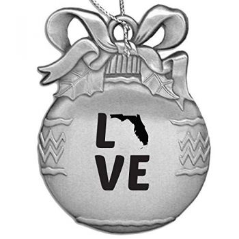 Pewter Christmas Bulb Ornament - Florida Love - Florida Love