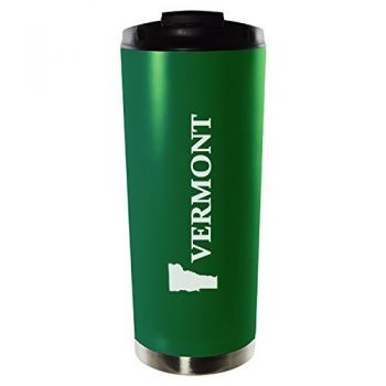16 oz Vacuum Insulated Tumbler with Lid - Vermont State Outline - Vermont State Outline