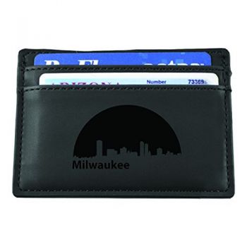 Slim Wallet with Money Clip - Milwaukee City Skyline