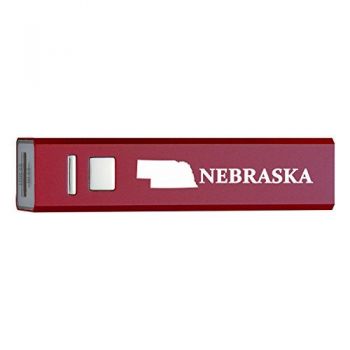 Quick Charge Portable Power Bank 2600 mAh - Nebraska State Outline - Nebraska State Outline