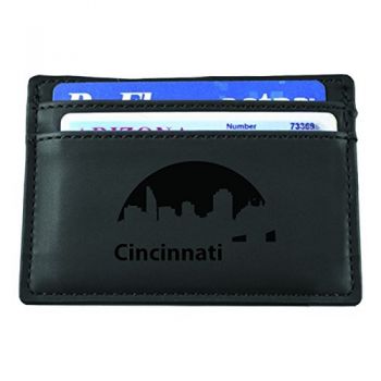 Slim Wallet with Money Clip - Cincinnati City Skyline