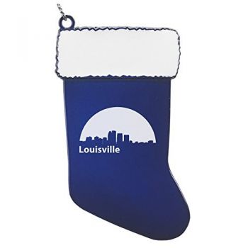 Pewter Stocking Christmas Ornament - Louisville City Skyline