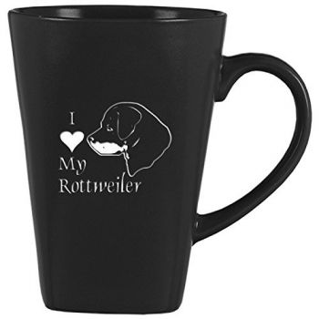 14 oz Square Ceramic Coffee Mug  - I Love My Rottweiler