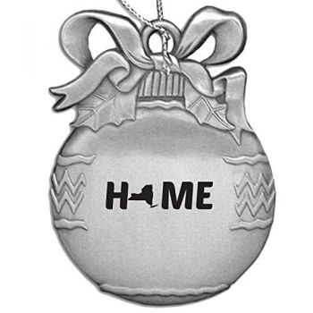Pewter Christmas Bulb Ornament - New York Home Themed - New York Home Themed