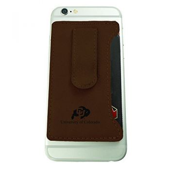 Cell Phone Card Holder Wallet with Money Clip - Colorado Buffaloes