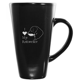 16 oz Square Ceramic Coffee Mug  - I Love My Rottweiler