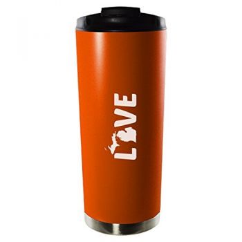 16 oz Vacuum Insulated Tumbler with Lid - Michigan Love - Michigan Love