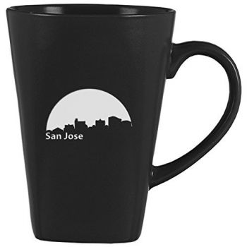 14 oz Square Ceramic Coffee Mug - San Jose City Skyline