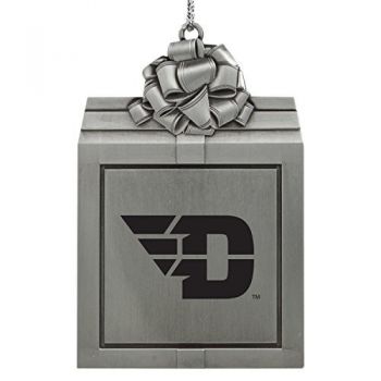 Pewter Gift Box Ornament - Dayton Flyers