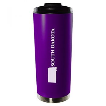 16 oz Vacuum Insulated Tumbler with Lid - South Dakota State Outline - South Dakota State Outline
