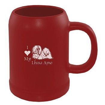 22 oz Ceramic Stein Coffee Mug  - I Love My Lhasa Apso