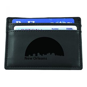 Slim Wallet with Money Clip - New Orleans City Skyline