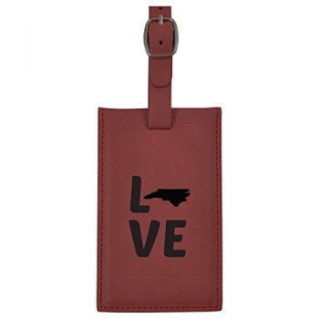 Travel Baggage Tag with Privacy Cover - North Carolina Love - North Carolina Love