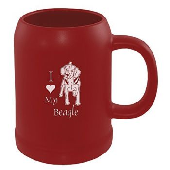 22 oz Ceramic Stein Coffee Mug  - I Love My Beagle