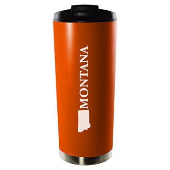 16 oz Vacuum Insulated Tumbler with Lid - Montana State Outline - Montana State Outline