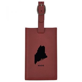 Travel Baggage Tag with Privacy Cover - Maine State Outline - Maine State Outline