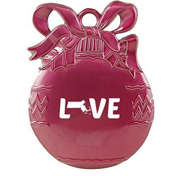 Pewter Christmas Bulb Ornament - Massachusetts Love - Massachusetts Love