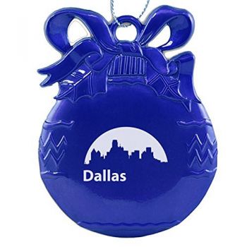 Pewter Christmas Bulb Ornament - Dallas City Skyline