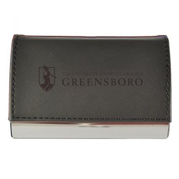 PU Leather Business Card Holder - UNC Greensboro Spartans