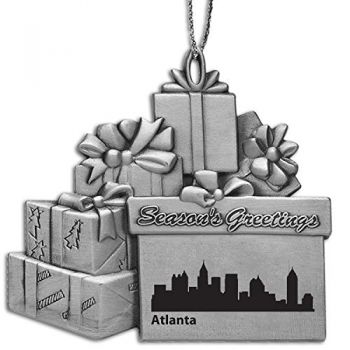 Pewter Gift Display Christmas Tree Ornament - Atlanta City Skyline
