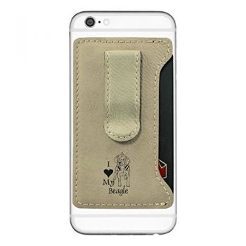 Cell Phone Card Holder Wallet with Money Clip  - I Love My Beagle