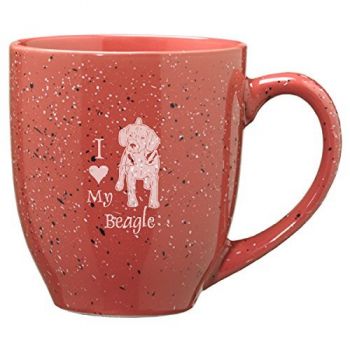 16 oz Ceramic Coffee Mug with Handle  - I Love My Beagle