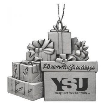 Pewter Gift Display Christmas Tree Ornament - Youngstown State Penguins