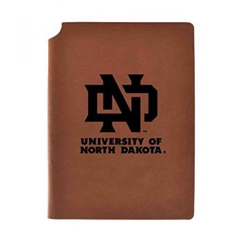 Leather Hardcover Notebook Journal - North Dakota Fighting Hawks