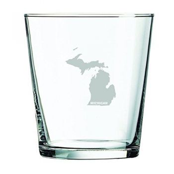 13 oz Cocktail Glass - Michigan State Outline - Michigan State Outline