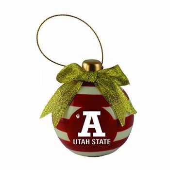 Ceramic Christmas Ball Ornament - Utah State Aggies