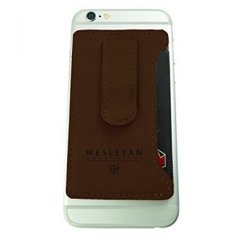 Cell Phone Card Holder Wallet with Money Clip - Wesleyan University 
