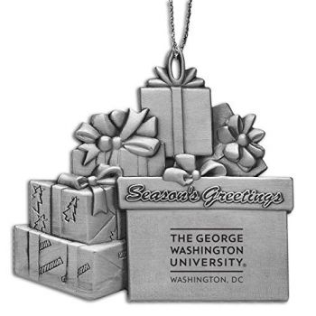 Pewter Gift Display Christmas Tree Ornament - GWU Colonials