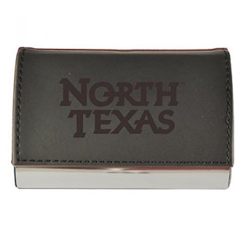PU Leather Business Card Holder - North Texas Mean Green