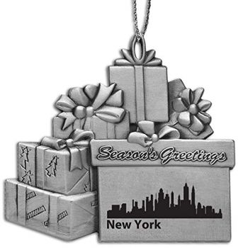 Pewter Gift Display Christmas Tree Ornament - New York City City Skyline