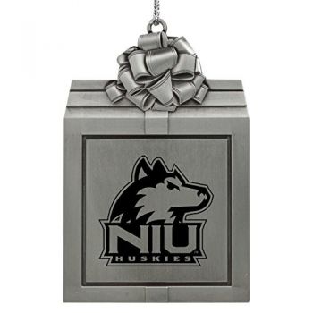 Pewter Gift Box Ornament - NIU Huskies