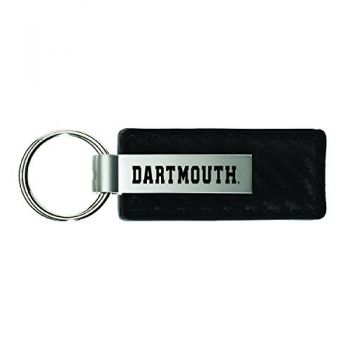 Carbon Fiber Styled Leather and Metal Keychain - Dartmouth Moose