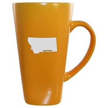 16 oz Square Ceramic Coffee Mug - Montana State Outline - Montana State Outline