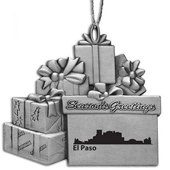 Pewter Gift Display Christmas Tree Ornament - El Paso City Skyline