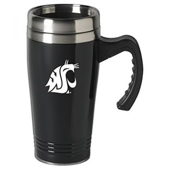16 oz Stainless Steel Coffee Mug with handle - Washington State Cougars