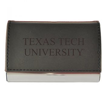 PU Leather Business Card Holder - Texas Tech Red Raiders