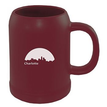22 oz Ceramic Stein Coffee Mug - Charlotte City Skyline