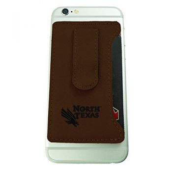 Cell Phone Card Holder Wallet with Money Clip - North Texas Mean Green