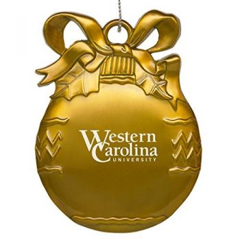 Pewter Christmas Bulb Ornament - Western Carolina Catamounts
