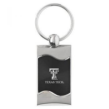 Keychain Fob with Wave Shaped Inlay - Texas Tech Red Raiders